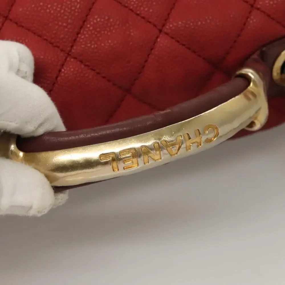 Chanel Matelasse Chain Shoulder Bag Caviar Skin Red